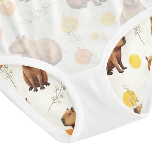 Toddlers Underwear Floral 2t Cotton Panties for Girl Durable Kids Undies Briefs Cute Brown Capybaras Animal 5