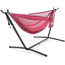 Vivere C9MESH-45 Hammock with Stand, Rose and Celeste