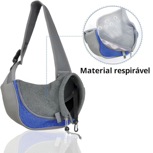 Bolsa de Transporte Sling Pet para Cachorros e Gatos 2 em 1 Frontal ou nas Costas com Alça Ajustável