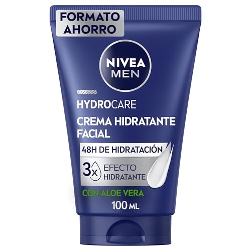 NIVEA MEN Hydrocare XXL - Crema Hidratante Facial - Cuidado Facial para Hombre - 48h de Hidratación - Con Aloe Vera y Provitamina B5-3x Efecto Hidratante - Todo Tipo de Piel - 100 ml
