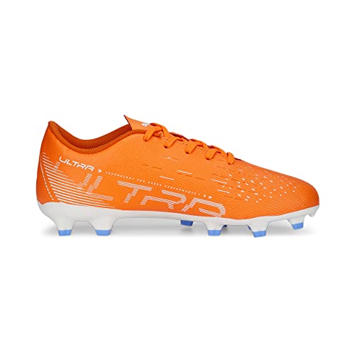 PUMA Ultra Play Firm Ground/Artificial Ground (Toddler/Little Kid/Big Kid) Ultra Orange/Puma White/Blue Glimmer 3 Little Kid M4