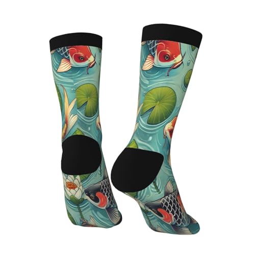 Men'S Crew Socks Koi Fish Japanese Novelty Socks For Work,Casual,Sports Socks4