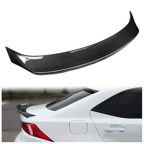 ECOTRIC Rear Trunk Spoiler Wing Lid Compatible with 14-20 Lexus IS200T IS250 IS300 IS350 Carbon Fiber Style Durable Plastic