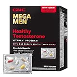 GNC Mega Men Healthy Testosterone Program, Complete Nutrition 4 Products in 1, Boost Free and Total Testosterone, Blood Flow, 30 Daily Packs