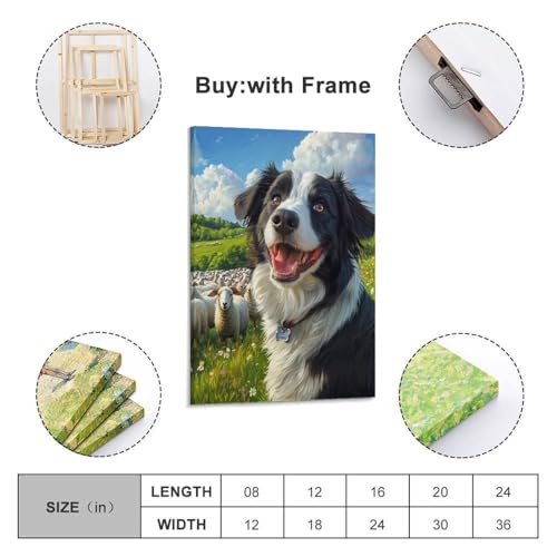 Tableau impression sur toile Border Collie regard expressif 40x60 - 2