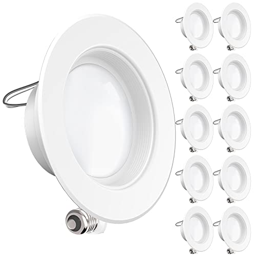 Sunco Lighting 10 Pack 4 Inch LED Recessed Downlight, Baffle Trim, Dimmable, 11W=60W, 5000K Daylight, 660 LM, Damp Rated, Simple Retrofit Installation - UL + Energy Star