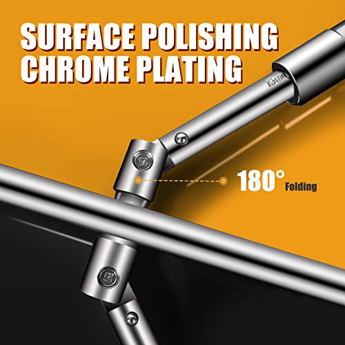 Mikkuppa 4 Way Folding Lug Wrench - Universal 14 Inch Tire Cross Collapsible Tire Iron 4 Way Sliding Wheel Lug Nut Wrench For Cars, Trucks, Suvs And Rvs #TOP3