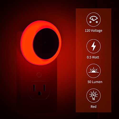 KINUR 6 Pacotes de Led Vermelho Plug-In Na Parede com Sensores do Anoitecer Ao Amanhecer Plug-In Luz