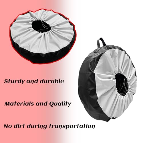 Image of Bilisin 600D Oxford Spare Tire Covers with Handle,Dustproof Wheel Protector, Waterproof Tire Storage Bag for Trailer, Truck, SUV, Tan，Jeep Universal Fits Tire Diameter 21-25.6 Inch