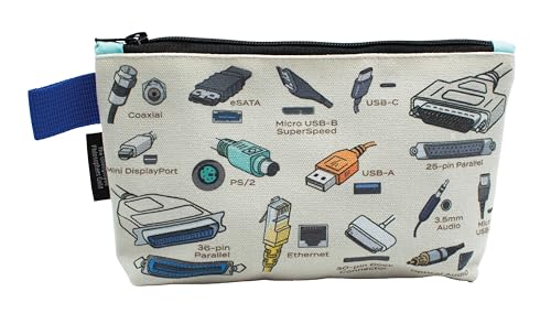 The Unemployed Philosophers Guild Cables and Ports Bag - 9" Canvas Zipper Pouch for Pencils, Tools, Cosmetics, Toiletries and More2