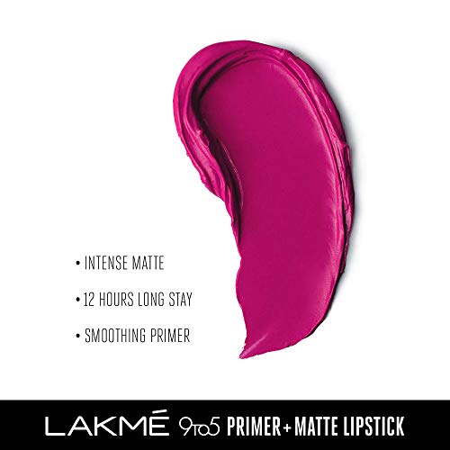 Image of Lakme 9 to 5 Primer + Matte Lip Color, MP18 Plum Pick, 3.6 g