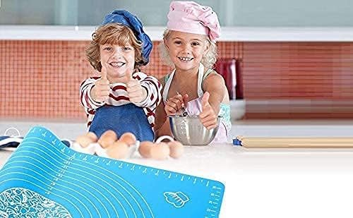 ERITIN Silicone Baking Mat 50x40 cm - Non-Stick Roti/Chapati Kneading & Rolling Mat for Dough, Cake, and Fondant (Multicolor) 3