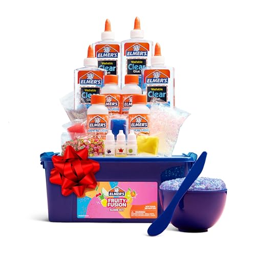 Elmer's Fruity Fusion Slime Kit, Includes Elmer's Clear Glue, Magical Liquid Slime Activator, Clay Color Pigments, Scents, Mixing Bowl, Spoon, 20 Piece Kit