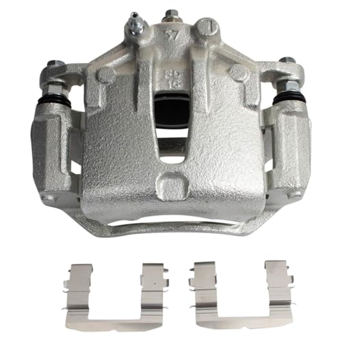 Image of TRQ Front Left Brake Caliper w /Bracket Driver Side | For 2006-2007 Hyundai Accent 2010-2013 Kia Forte Forte Koup Rio Rio5