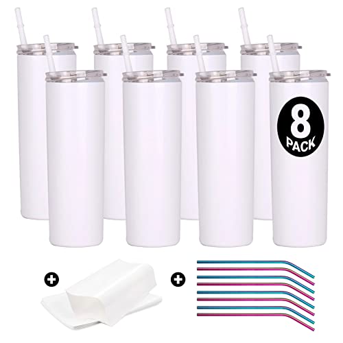 sublimation tumblers 20 oz skinny, sublimation tumbler, sublimation tumblers 20 oz skinny straight, 20 oz sublimation skinny tumbler, sublimation blanks tumbler, 20oz sublimation tumbler blank, (8)