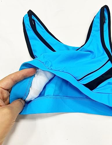 Image of TACKTIMES 2Pcs Girls Sleeveless Crop Top with Shorts Outfit Set for Athletic Leotard Dancing Swimming Gymnastics Dancewear