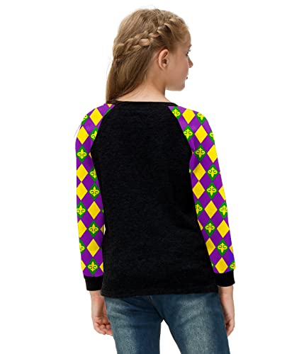 Image of Remimi Girls Thanksgiving Shirts Buffalo Plaid Raglan Tee Cute Turkey Holiday Party Long Sleeve Tshirt 5-14 Years