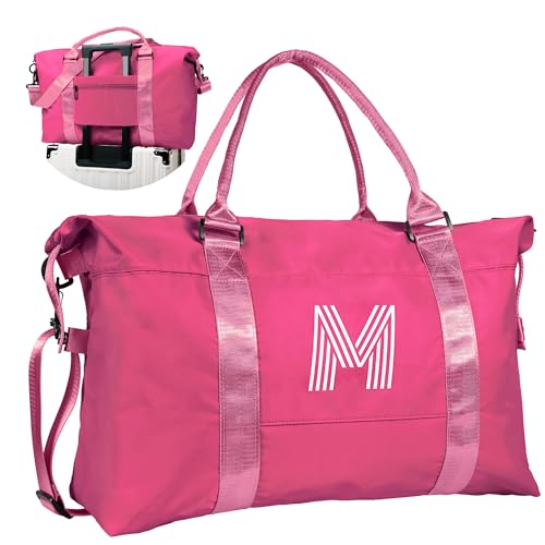 Image of Teenage Girl Trendy Gifts, Birthday Gift, Initial Travel Bag | Sports Bag, Personalized Weekender Bags, Girl Overnight Bags ，Tween Girls Gift-Gifts for 13 Year Old (Letter M)