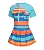 Diseño único y sugerencias: nuestro traje de baño para niñas está equipado con cremallera frontal y estilo falda. Si el niño es más alto o crece más rápido, compra una talla más grande