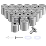 20-Pack Standoff Screws (1 in. Dia x 1 in. L), Stainless Steel Standoff Mounting Hardware Picture Mounting Hardware Picture Hanging Mounting Screws Frame Spacers for Acrylic Signs, Silver