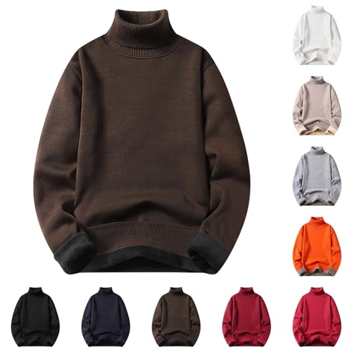 Men Dress Sweater Winter Solid Color High Neck Warm Knitted Sweater Men Dress Sweater2