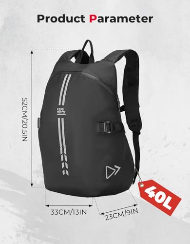 image for KEMIMOTO Motorcycle Backpack, 40L Motorcycle Backpacks for men, Water-