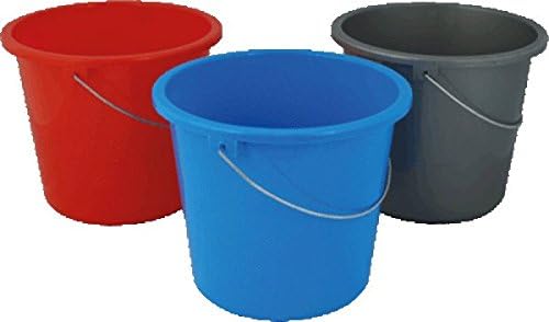 Teko Plastic Household Bucket with Metal Bracket, 5 L, Blue, One Size
