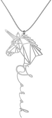 925 Sterling Silver Customized Script Name Geometry Animal Nameplate Pendant Necklace