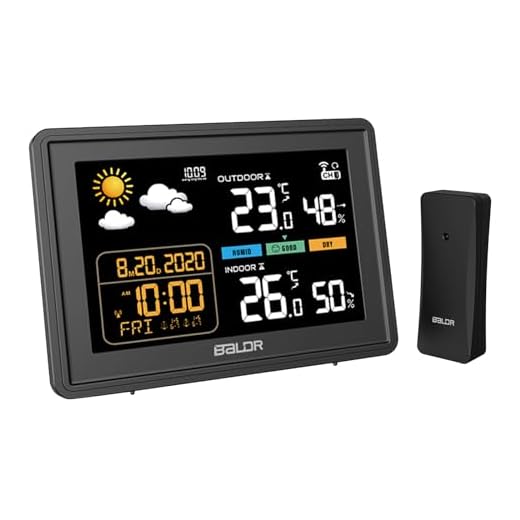 LEVIPE Stazione Meteo con Sensore Esterno, Stazione Meteo Digitale con iInterno Esterno Previsioni Meteo Temperatura e Umidità Dell'aria, Sveglia, Orologio Radiofonico DCF, Visualizzazione Dell'ora