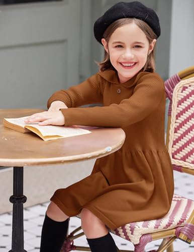Vestido de punto para niña ideal para eventos navideños y sesiones de fotos en invierno 5