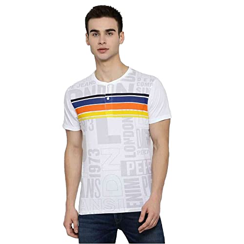 Image of Pepe Cotton Slim Fit Printed Mens T-Shirt