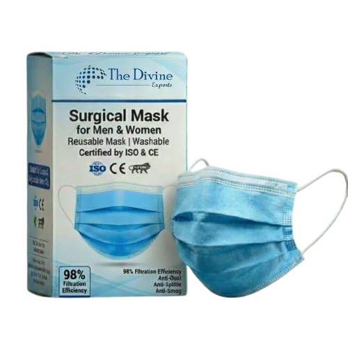 Image of Surgical Mask for Men & Women | Certified by ISO & CE to Protect Mouth Droplets, Dust and Pollution Combo