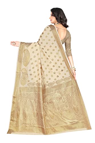 Image of Flosive Women's Present Beautiful Kanjivaram Soft Silk Saree With Blouse