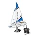 PLAYSTEAM Voyager 280 RC Controlled Wind Powered Sailboat in Blue -17.5