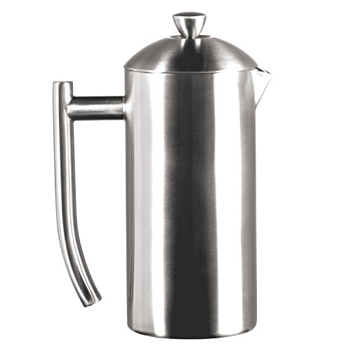 Frieling USA Double Wall Stainless Steel French Press Coffee Maker with Zero Sediment Dual Screen, Brushed, 17-Ounce