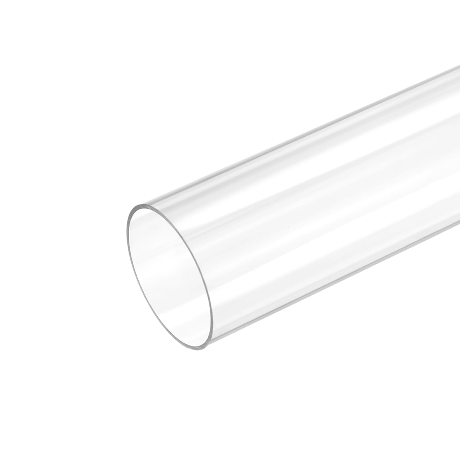 MECCANIXITY Plastic Pipe Rigid Polycarbonate Round Tube Clear 1.85"(47mm) ID 2"(50mm) OD 9.6" (245mm) High Impact for Lighting, Models, Water Plumbing