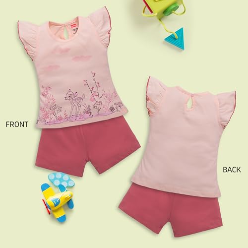 Image of LuvLap Baby Girls Regular Fit 100% Cotton Half Sleeves Girls Top CoSet Pack of 3
