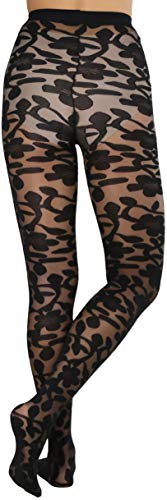 Image of ToBeInStyle Women's Sheer Floral Lace Full Length Leggings