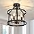 UOFUS Metal Semi Flush Mount Ceiling Light Fixture 4 Candle Holder Matte Chandelier Farmhouse Ceiling Lamp for Dining Room Bedroom Kitchen Hallway Entryway?Black?
