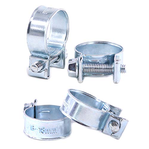 Glarks 120 x Mini Hose Clamps for Diesel and Petrol Hose 10 Sizes