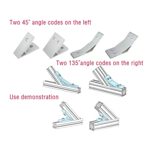 Fixation profilé alu 3060 raccord angle 45 degrés coin connecteur - 2