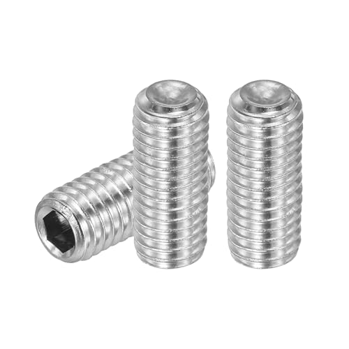 Image of PATIKIL 10 Pcs Hex Socket Grub Screw, M8x20mm Flat Point Grub Bolt 304 Stainless Steel Head Socket Set Screws for Door Handles Light Fixture Repair