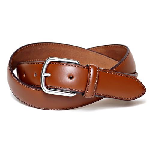 [KIETH] メンズ ビジネス ベルト 本革 ブラウン オイルレザー サイズ調整可能 日本製 KE21467-36