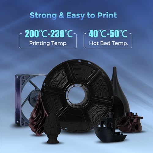 Image of FLASHFORGE Carbon Fiber PLA Filament 1.75mm, Carbon Fiber Reinforced PLA 3D Printer Filament, 1KG Spool Dimensional Accuracy + /- 0.02mm, High Strength & High Abrasion-Resistance (Black)