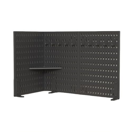 JOOHY 有孔ボード 卓上ボード ペグボード 卓上収納 デスクボード 面収納 サンワダイレクト パンチングボード おしゃれ バスルーム工具収納 DIY 文房具 オフィス 飾りつけ 見せる収納 書斎 子供室 寝室 ブラック:クランプ式(3:角付き)90X4