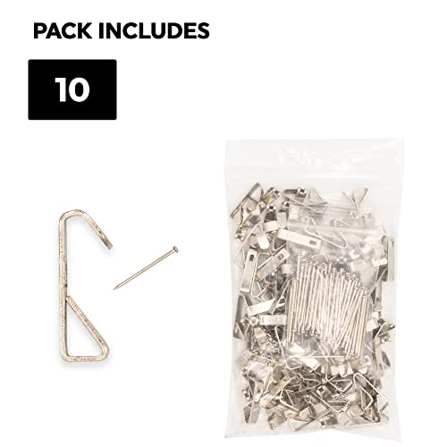 Image of 10-pc Picture Hangers Conventional Hooks 30 Pound Capacity