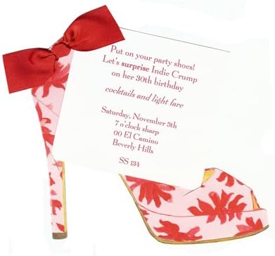 Red Flower Heel Die-cut Card, Pack of 10