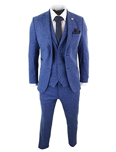 Costume homme trois pièces anti-plis à chevrons pour rester impeccable du bureau au dîner