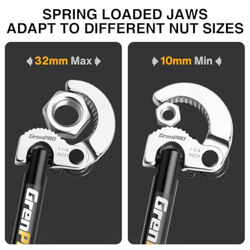 Image of GRENPRO 11 inch Adjustable Basin Wrench Sink Faucet Tight Space Plumbing Tools