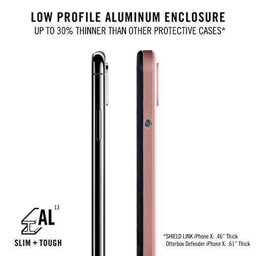 Hitcase Shield Link Iphone X Case -Thinnest Waterproof Protective Aluminum Case/Durable Mountable Snowproof Underwater Cover Magnetic Lens Fully Sealed Screen Protector (Rose Gold) #TOP6